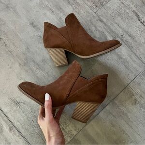 Brown Faux Suede Ankle Boots